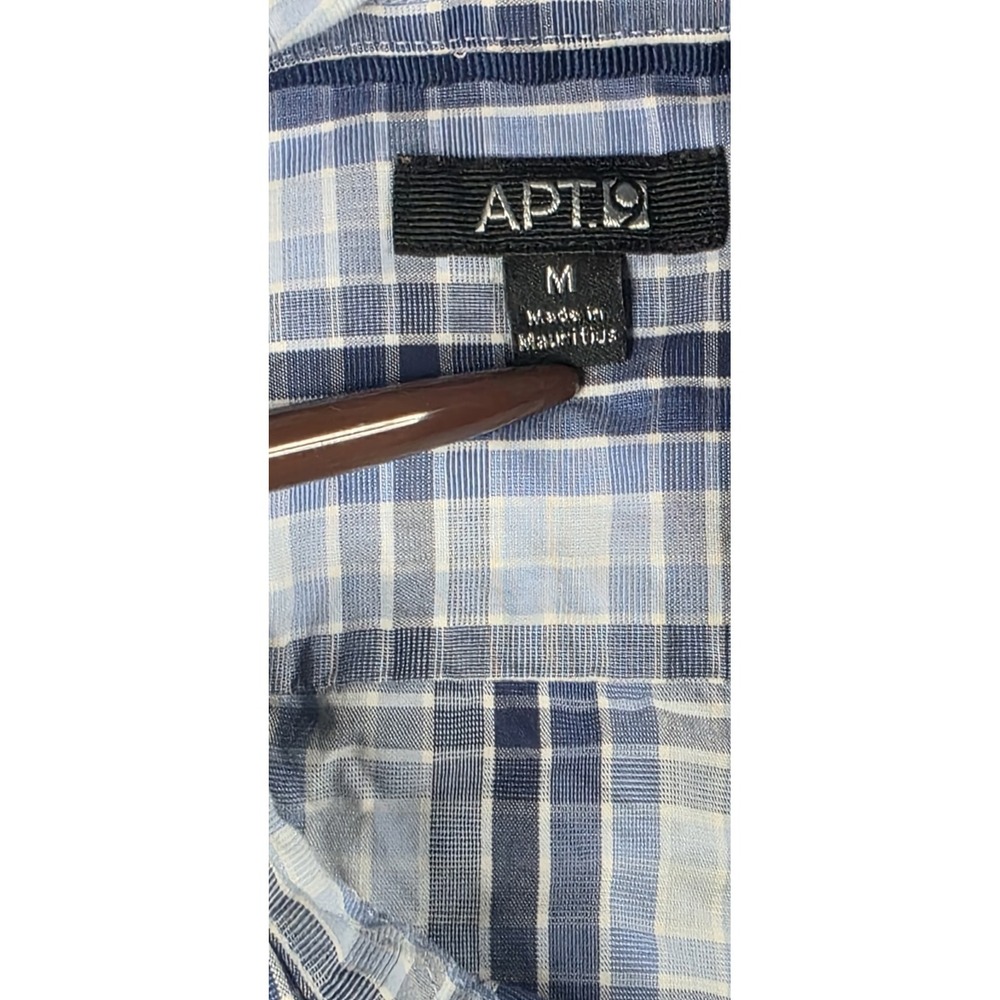 Apt 9 Men's Size M Blue Plaid Short Sleeve Button Down Shirt Casual Summer... - Picture 4 of 9